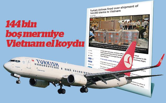 THY uçağında 144 bin fişek kapsülü