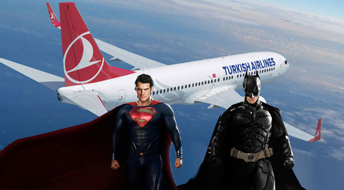 THY, Batman ve Superman’i uçuran tek havayolu şirketi!