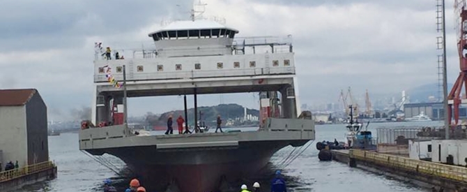 Sedef Tersanesi SFC'nin ilk feribotunu denize indirdi