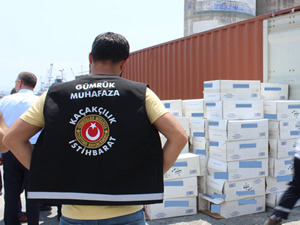 2 gemide 867 bin 500 paket kaçak sigara