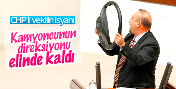 Kamyoncunun elinde sadece direksiyonu kaldı