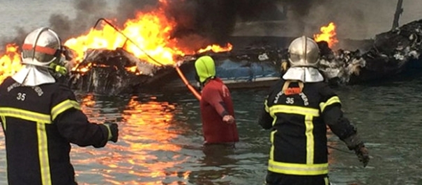 Fransa'nın Saint-Malo Yat Limanı'nda 22 tekne yandı