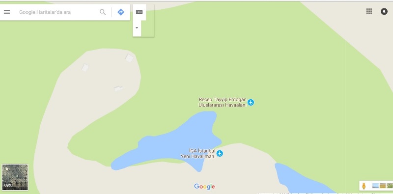 3. havalimanın adı Google'da Recep Tayyip Erdoğan