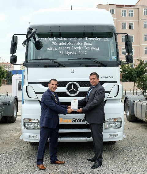Mercedes'ten HAMA'ya 206 ikinci el çekici ve treyler