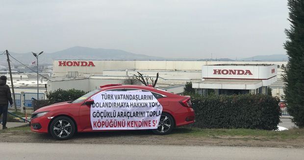 Honda sahiplerinden 'göçük' protestosu