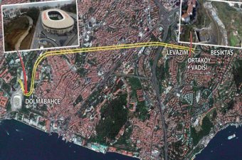 Dolmabahçe-Levazım Tüneli havadan görüntülendi