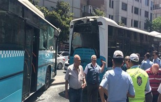 Şişli'de 3 özel halk otobüsü çarpıştı!