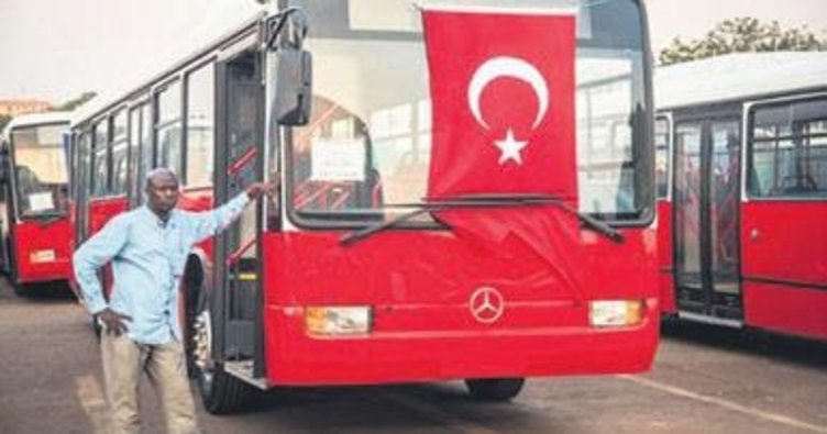 Gine'ye hediye edilen 50 otobüs seferlere başladı