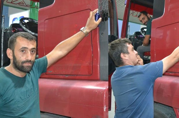 Bu TIR şoförü aracını parfümle çalıştırıyor