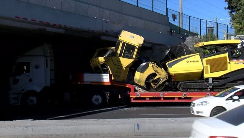 Üst geçidin yüksekliğini hesap edemeyince...