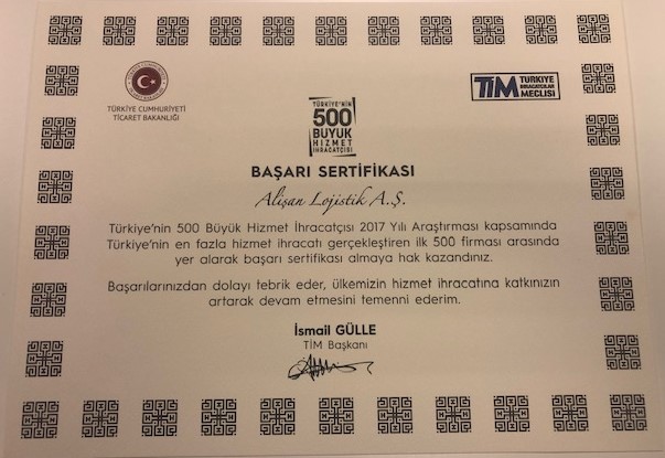 Alışan Lojistik'in ilk 500'deki yükselişi sürüyor