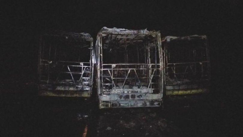 Tekirdağ’da 3 otobüs alev alev yandı