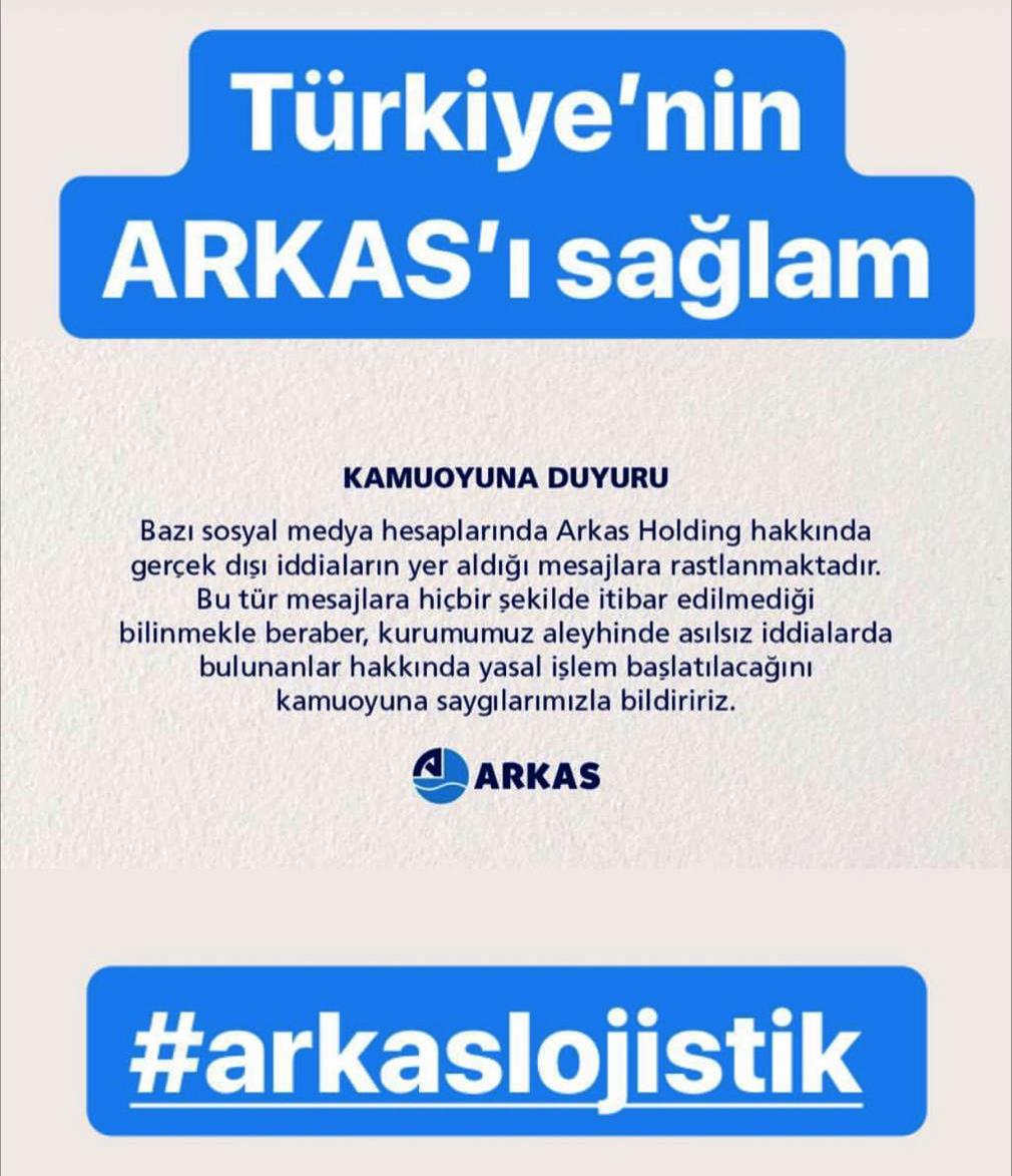 Arkas'tan asılsız iddialara yalanlama geldi
