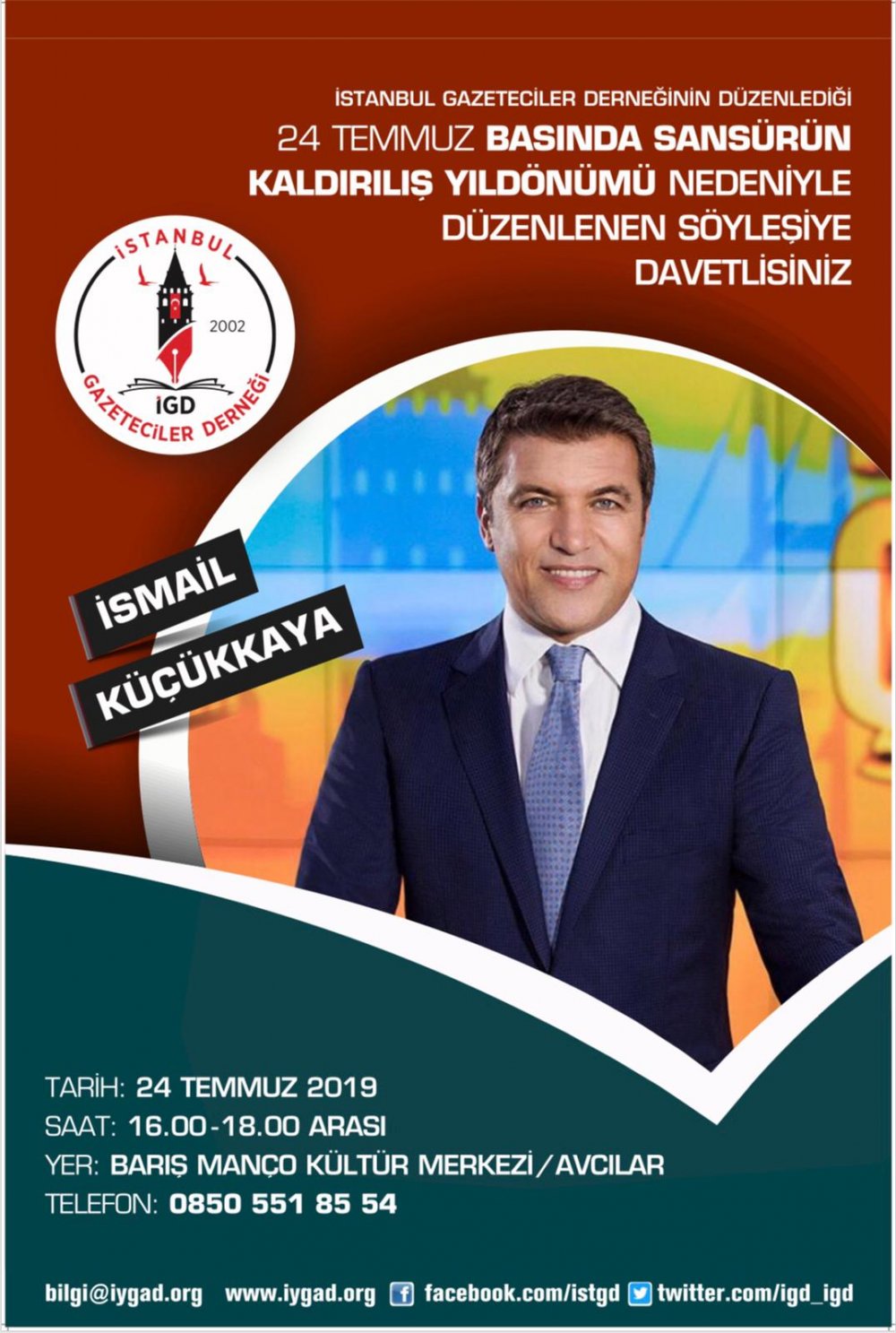 İGD'nin 24 Temmuz'daki konuğu İsmail Küçükkaya