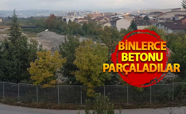 Köseköy Lojistik'te beton traversleri kırdılar