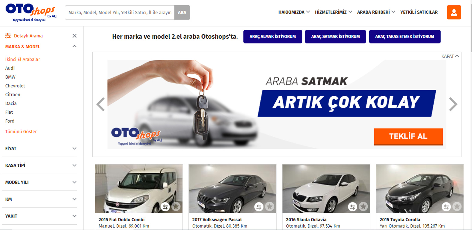 2. el aracınızı oturduğunuz yerden satın