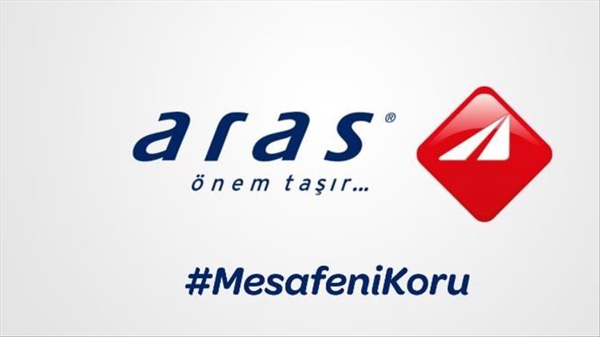 Aras Kargo logosuna "sosyal mesafe" ayarı