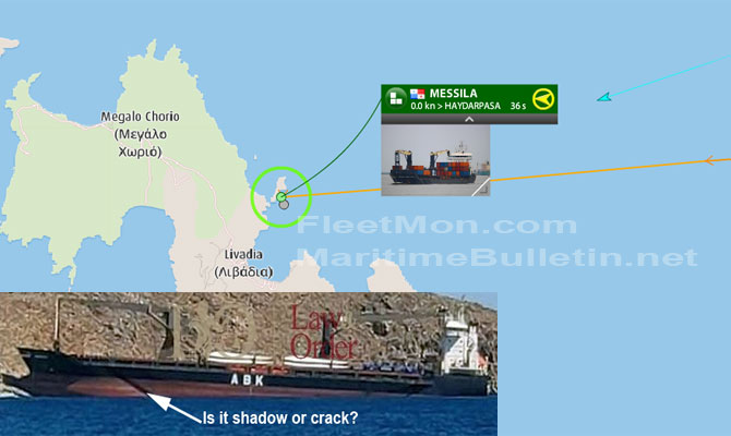 Türk sahipli gemi, Yunan adasında karaya oturdu