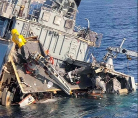 Maersk gemisiyle çatışan Yunan mayın tarama gemisi battı