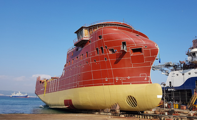 Cemre Tersanesi, Esvagt-3 gemisini suyla buluşturdu