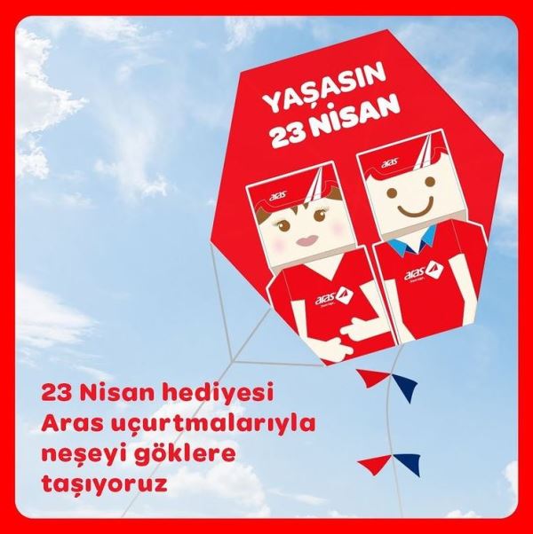 Aras Kargo 23 Nisan coşkusunu gökyüzüne taşıyor