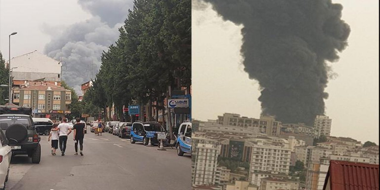 Esenyurt'ta bir lojistik firması cayır cayır yanıyor VİDEO HABER