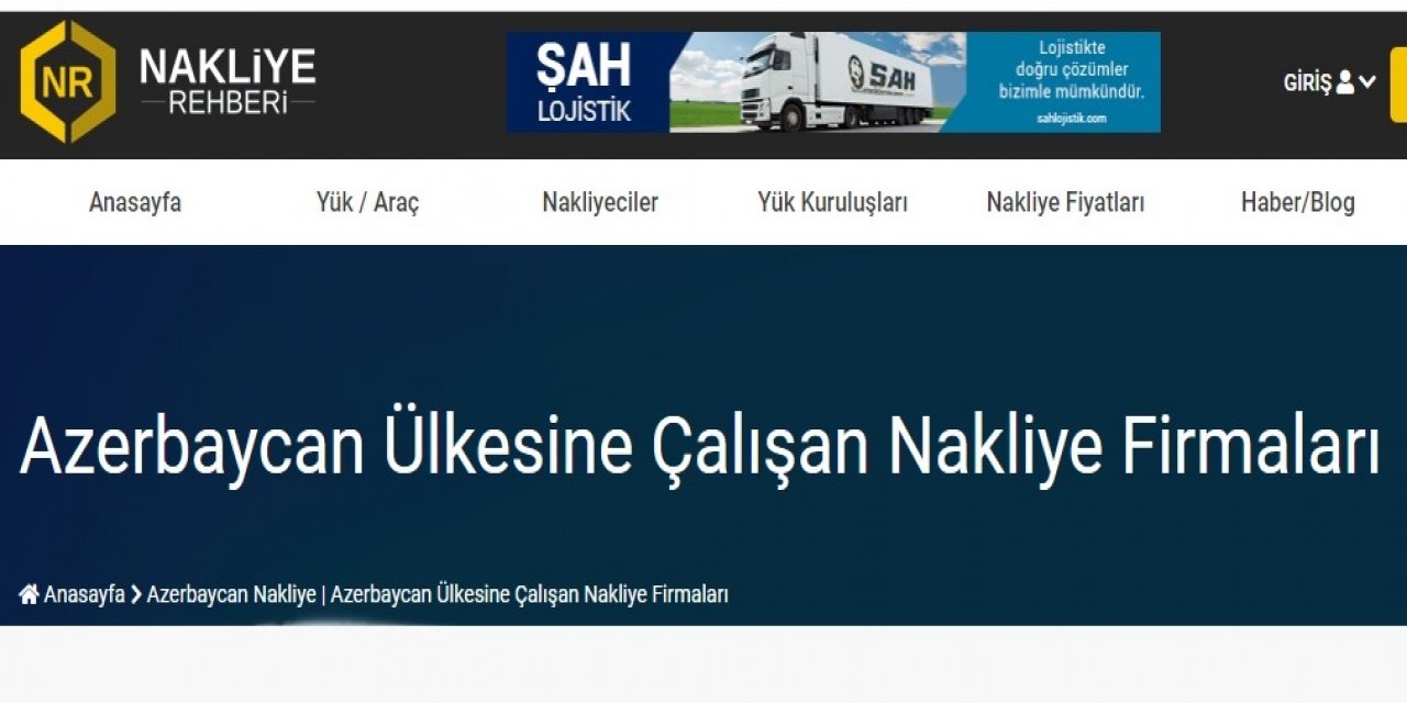 Azerbaycan’a ihracat yapan firmalar Nakliye Rehberi’nde