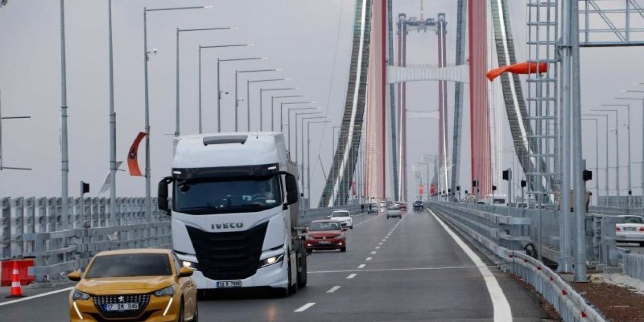 Çanakkale Köprüsü’nden geçen TIR 588 lira ödeyecek