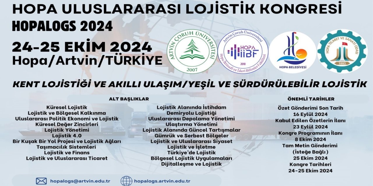 Hopa Uluslararası Lojistik Kongresi 24 Ekim'de