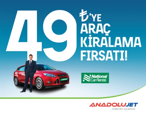 AnadoluJet'ten araç kiralama kampanyası
