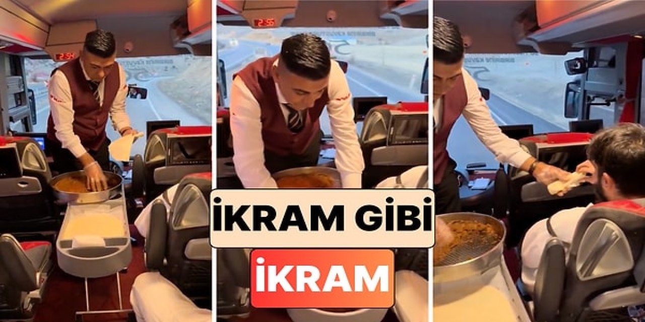 Bu otobüs firmasının yolculara ikramı çiğ köfte