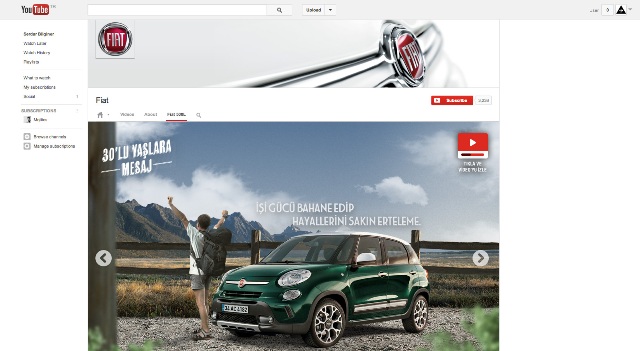 Fiat 500L Gadget Youtube'da yayında