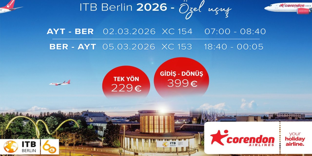 Corendon’dan ITB Berlin 2026’ya özel Antalya–Berlin uçuşu