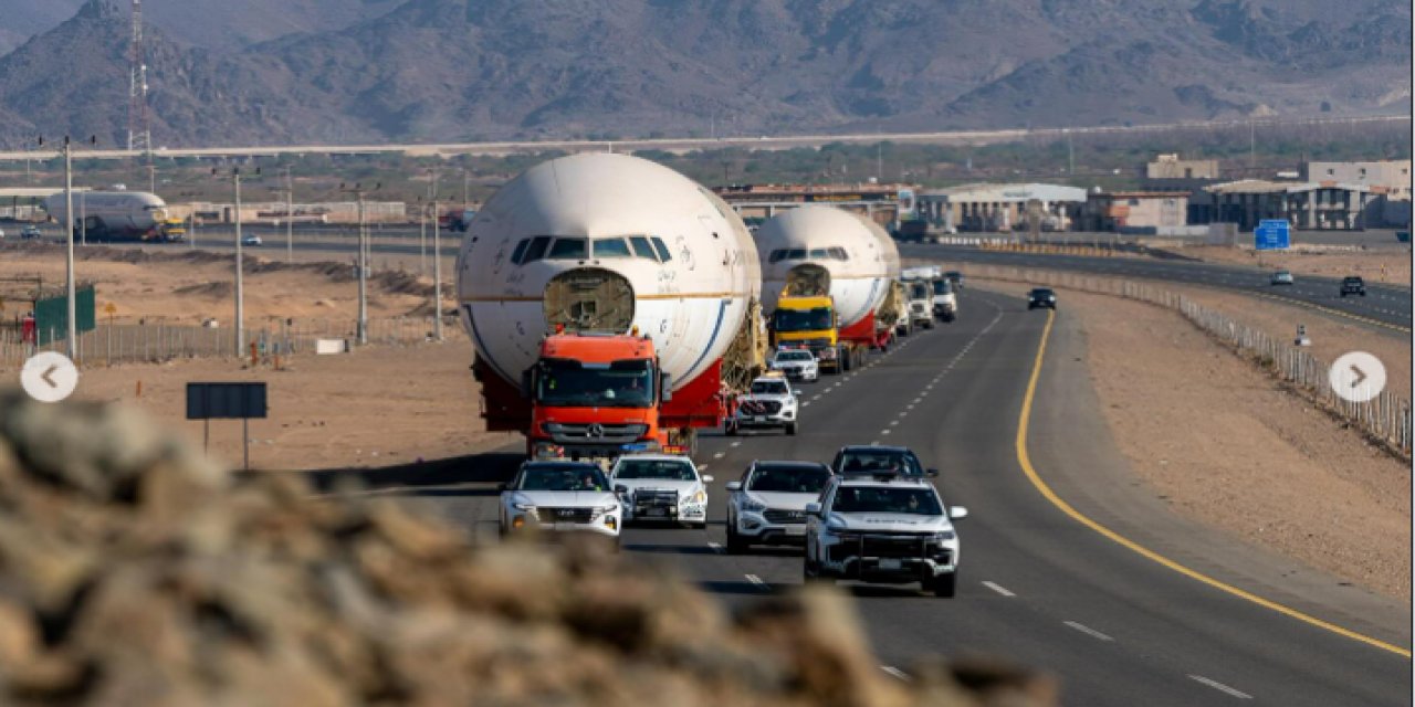 Her biri 120 tonluk 3 Boeing 777, kamyonlarla 1250 km taşındı