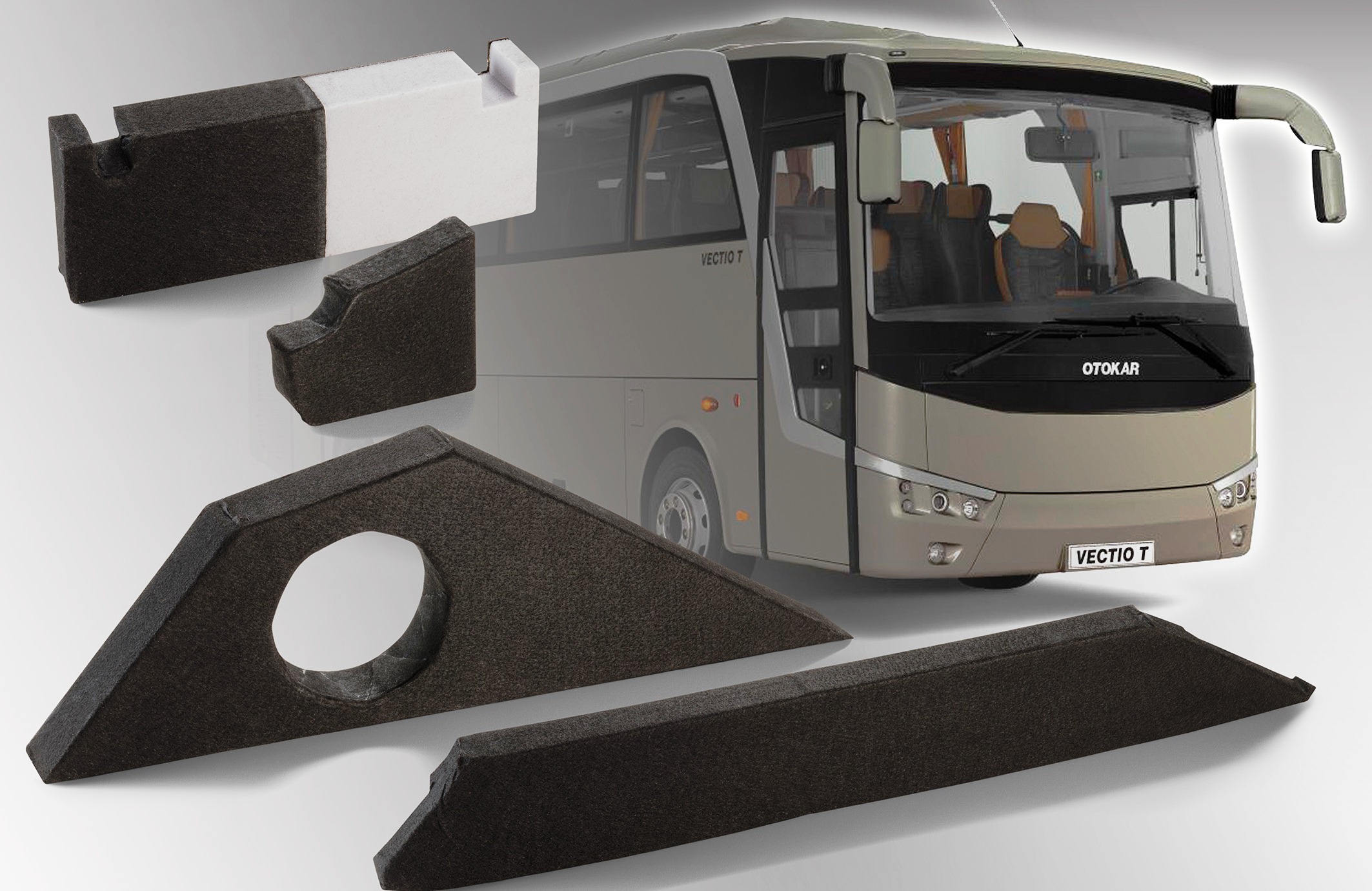 Otobüsler, Basotect ile daha sessiz