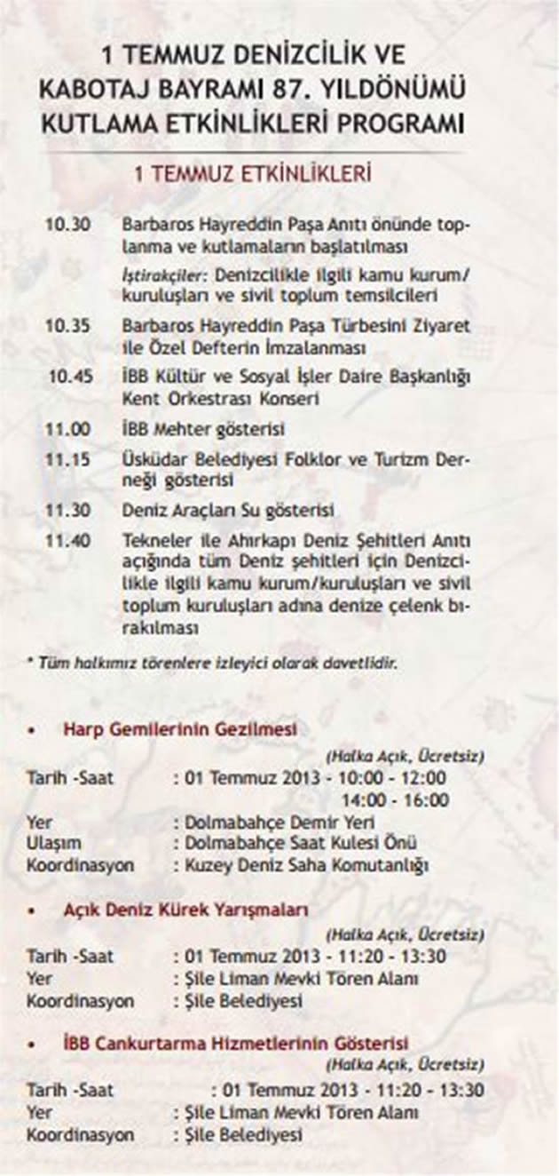 Kabotaj Bayramı İstanbul programı belli oldu