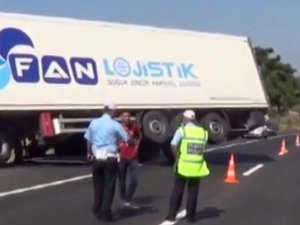 TIR'ın devrilmesini 2 saat frene basarak önledi
